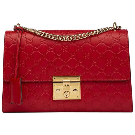 gucci hibiscus red bag|2017 Gucci Hibiscus Red Calfskin Leather Signature Padlock Shoulder Bag .